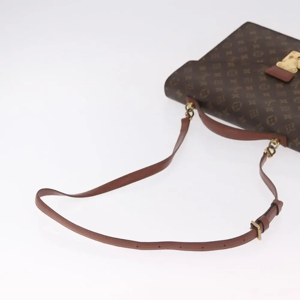 Louis Vuitton Monogram Porte Documents Bandouliere Business Bag Brown